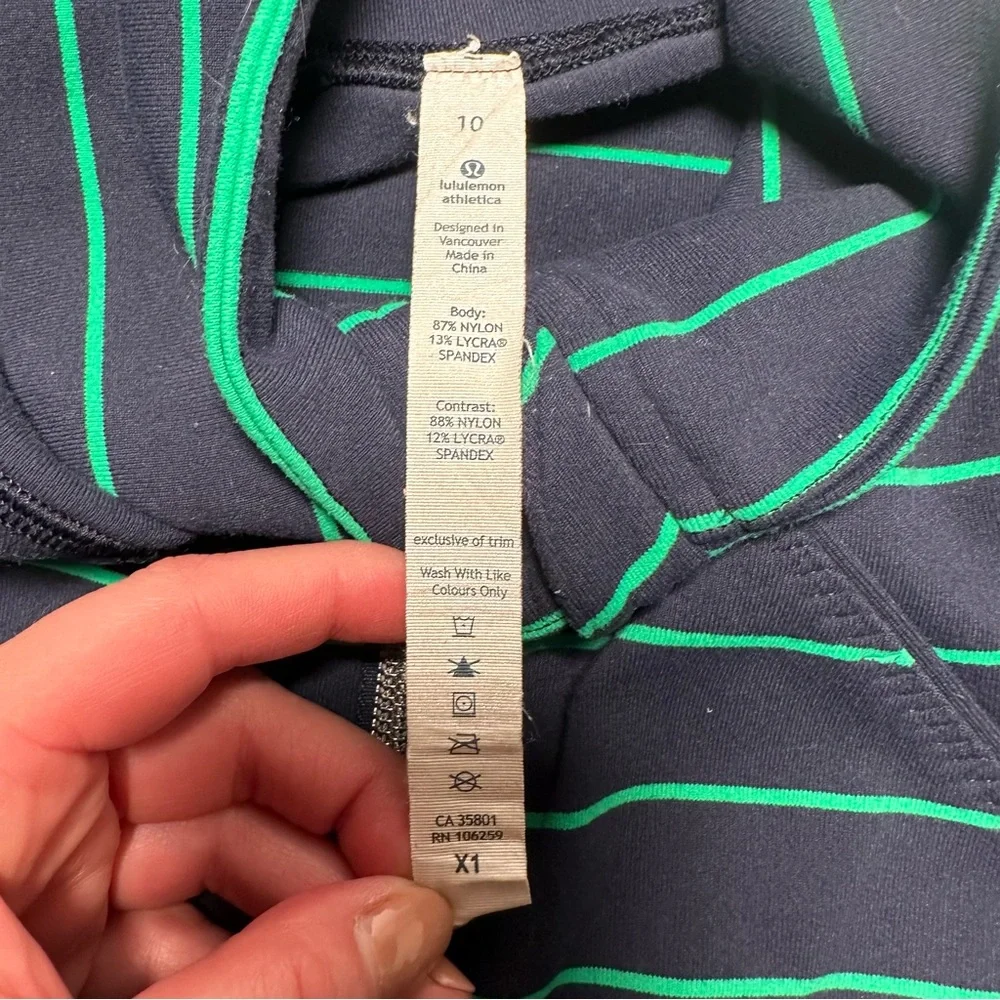 Lululemon Nice Asana Jacket Slalom Stripe Inkwell / Inkwell Navy Women’s size 10 - Picture 5 of 9